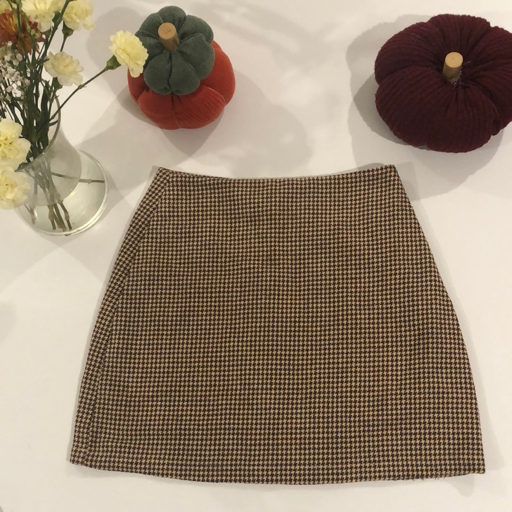 Houndstooth brown and black mini skirt size s / US 4